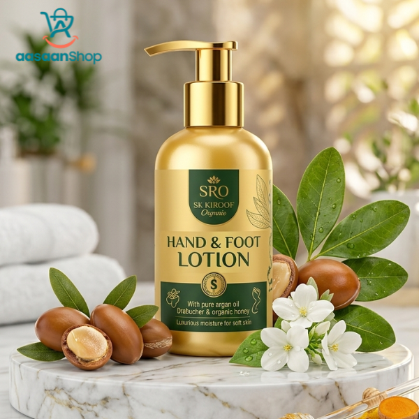 SRO Silk Root Organic Hand & Foot Lotion | Lightweight & Non-Sticky Formula For Hydrated, Silky Soft Skin