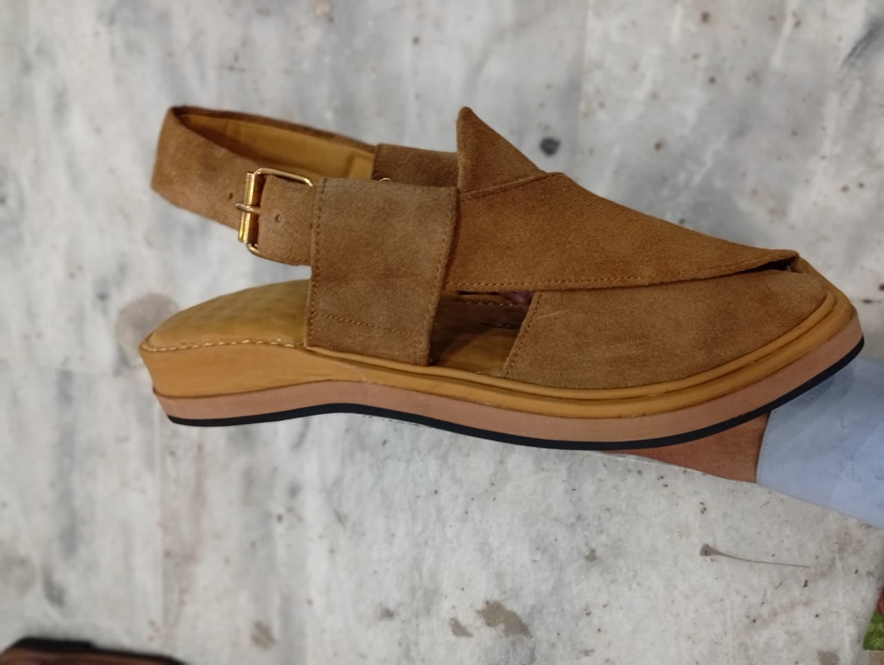 Premium Brown Suede Peshawari Chappal