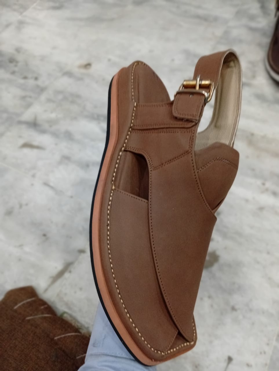 Soft Matte Brown Comfortable Peshawari Chappal