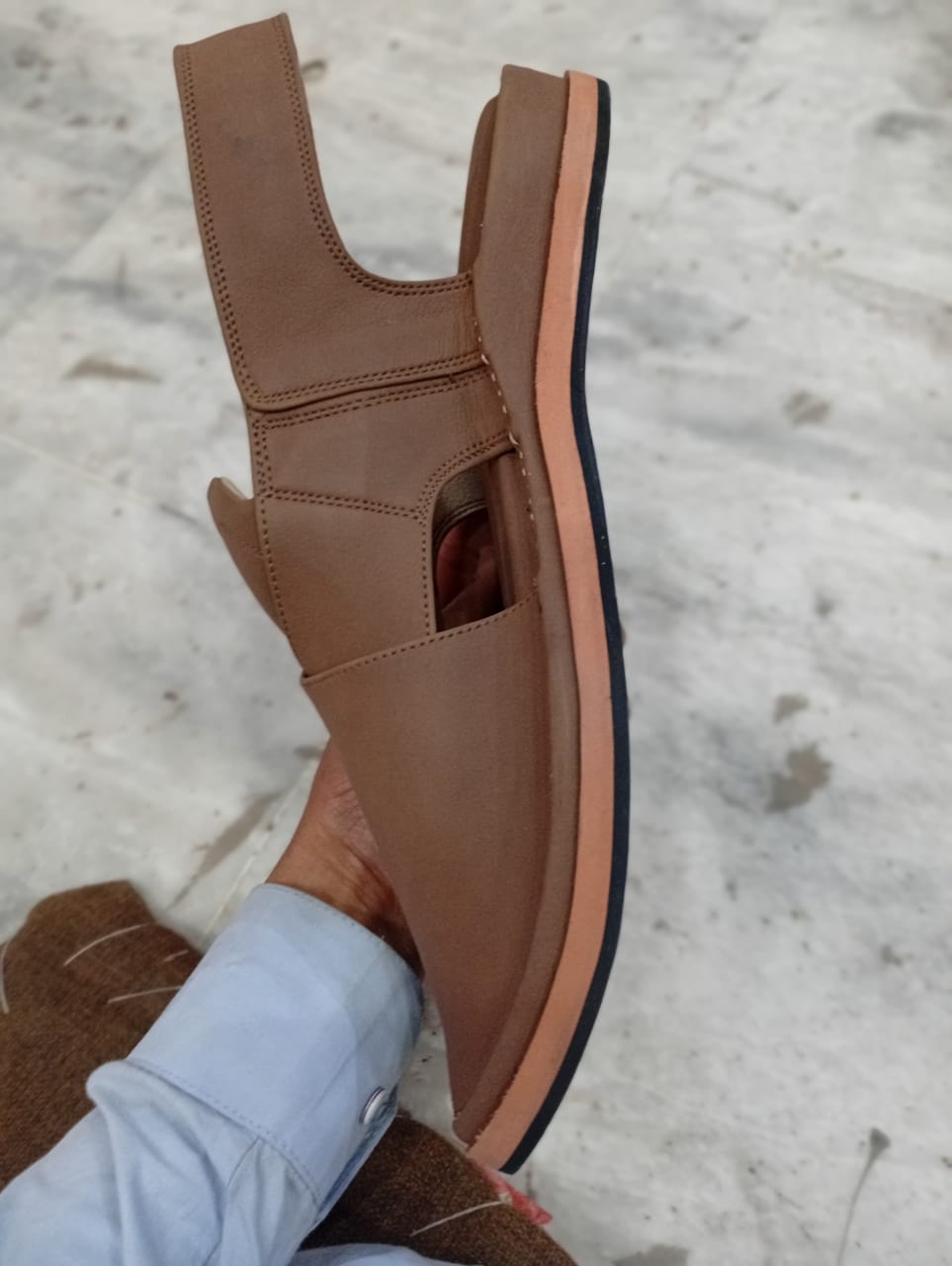 Soft Matte Brown Comfortable Peshawari Chappal