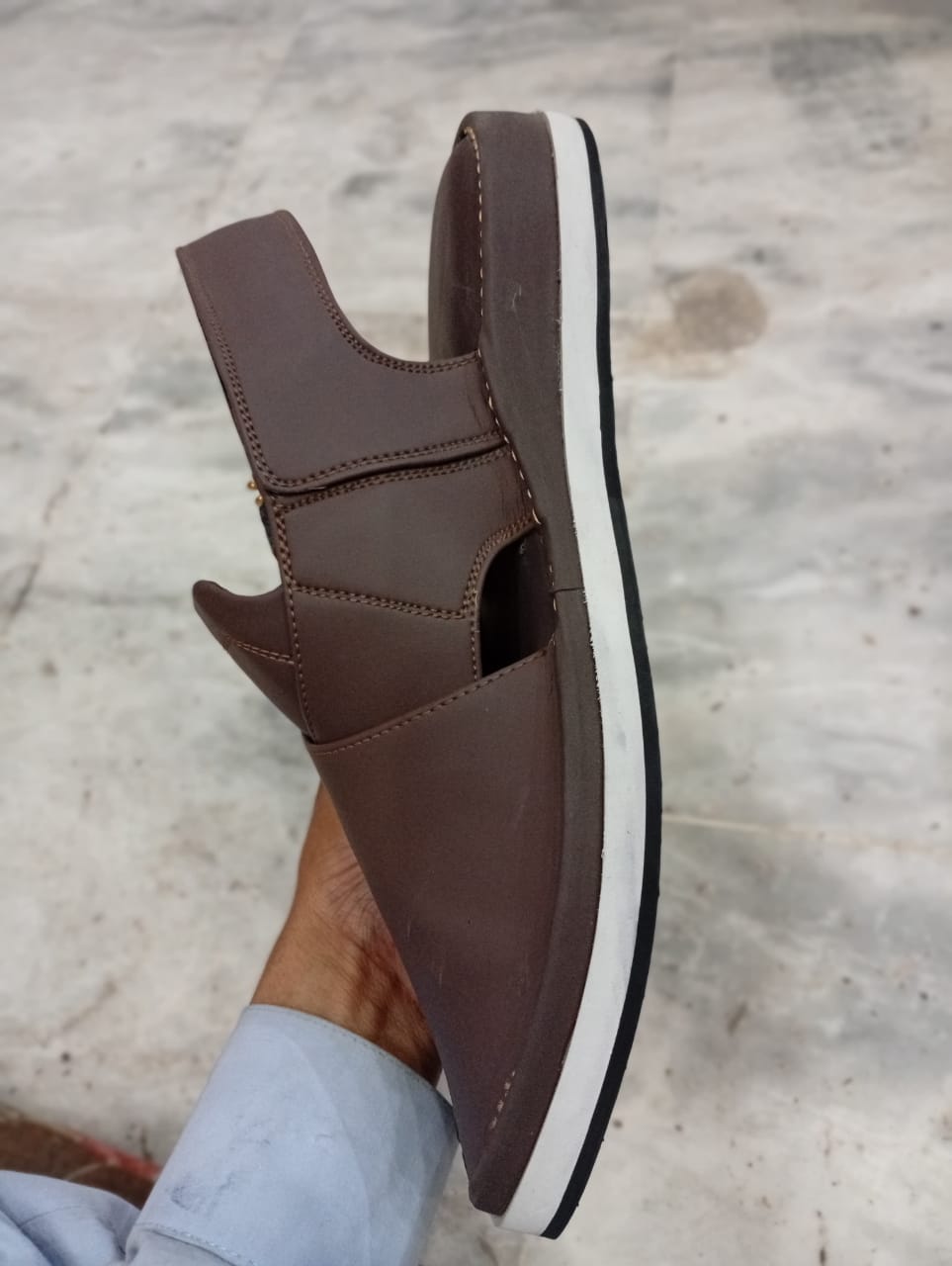 Soft Matte Dark Brown Comfortable Peshawari Chappal
