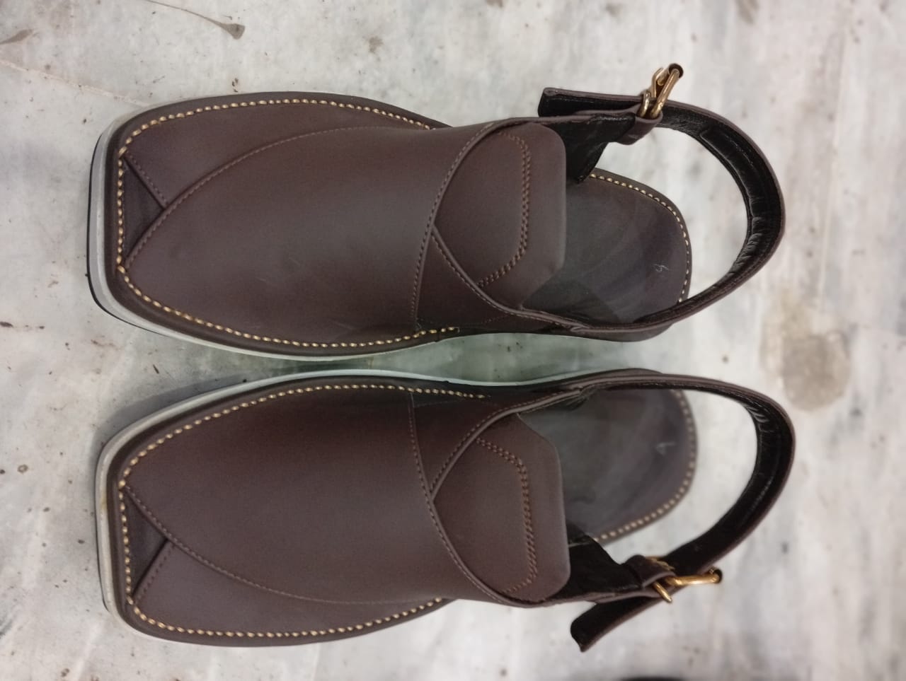 Soft Matte Dark Brown Comfortable Peshawari Chappal
