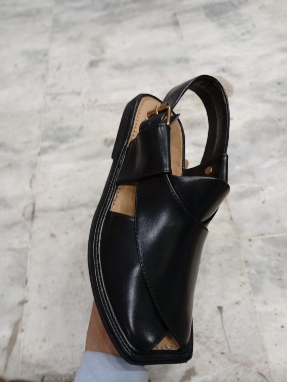 Smart Zulmi Black Peshawari Chappal