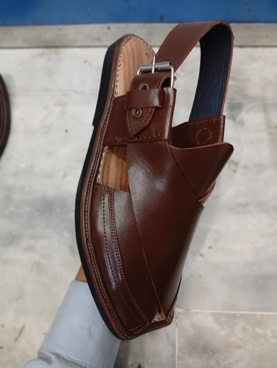 Traditional Walnut Brown Charsadda Chappal