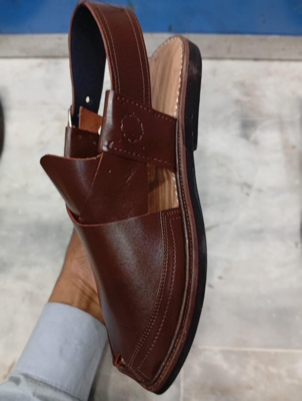 Traditional Walnut Brown Charsadda Chappal
