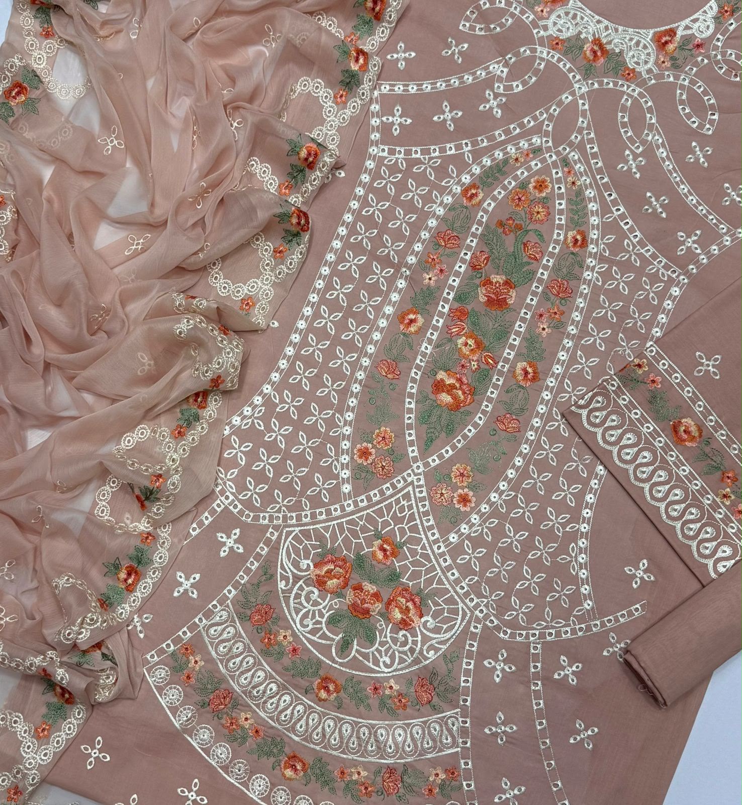 Zara Shahjahan 6169 Summer Collection – Heavy Embroidered Airjet Lawn Suit with Chiffon Dupatta