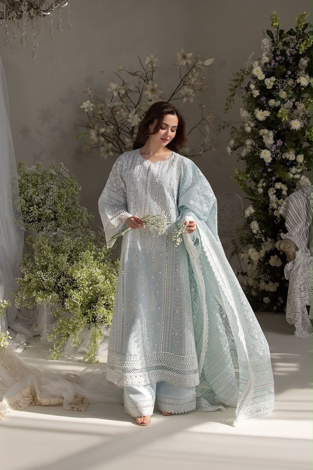 Sibia Nazir 4079 Luxury Embroidered Summer Collection – Airjet Lawn 3 Piece Suit with Swiss Voil Dupatta
