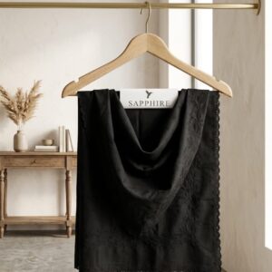 SAPPHIRE BLACK SPECIAL SHWAL WITH SAME BLACK EMBROIDERY