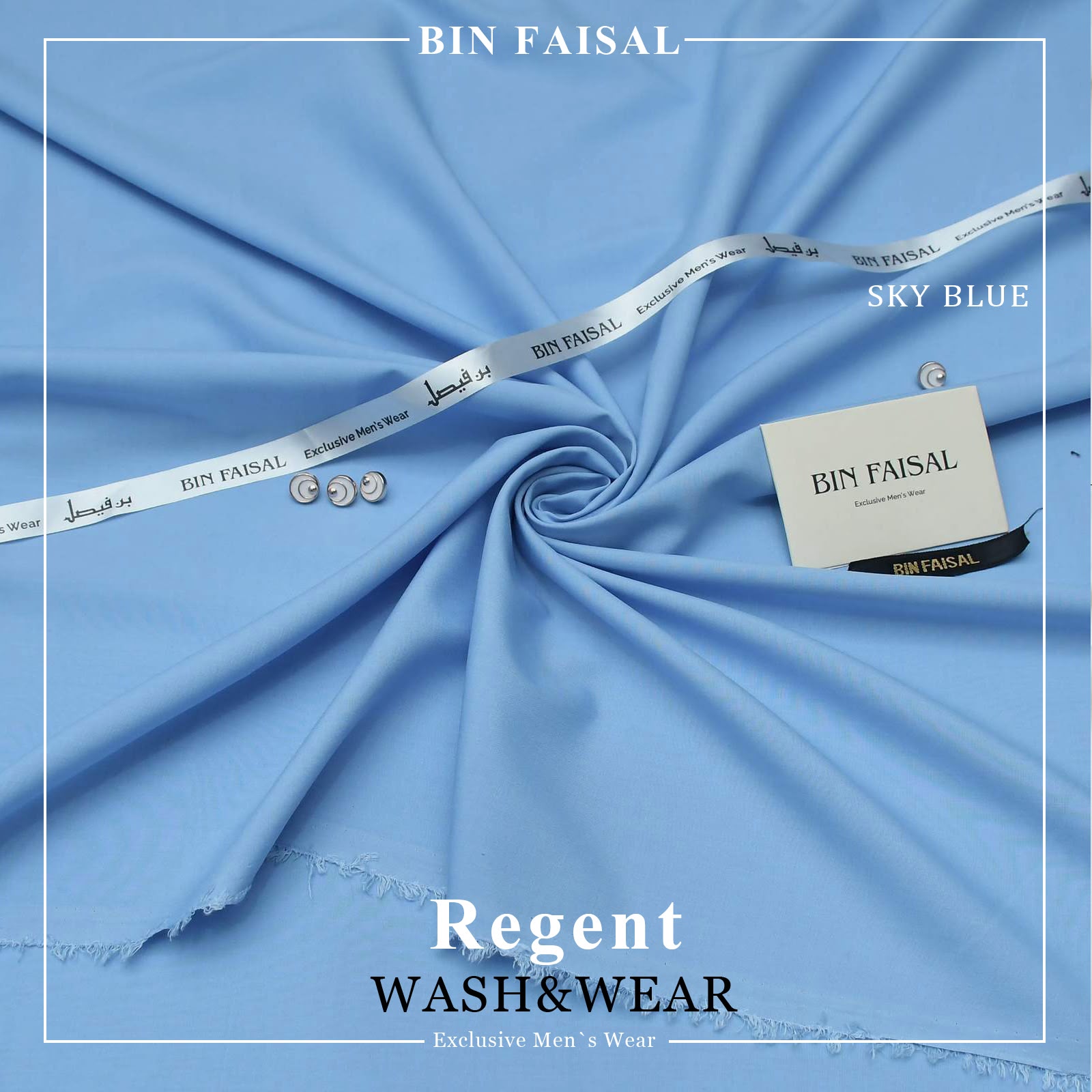 Bin Faisal Pure Super Luxury Regent Wash & Wear – Premium Men's Unstitched Suit (4 Meters)