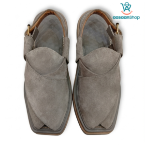 Premium Grey Suede Leather Peshawari  Chappal