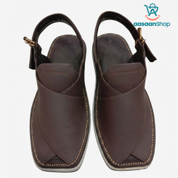 Soft Matte Dark Brown Comfortable Peshawari Chappal