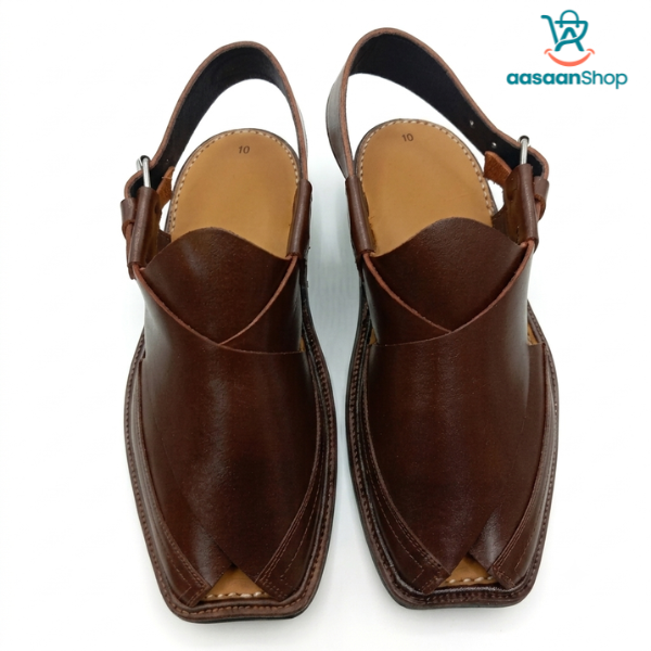 Traditional Walnut Brown Charsadda Chappal