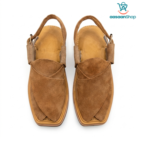 Premium Brown Suede Peshawari Chappal